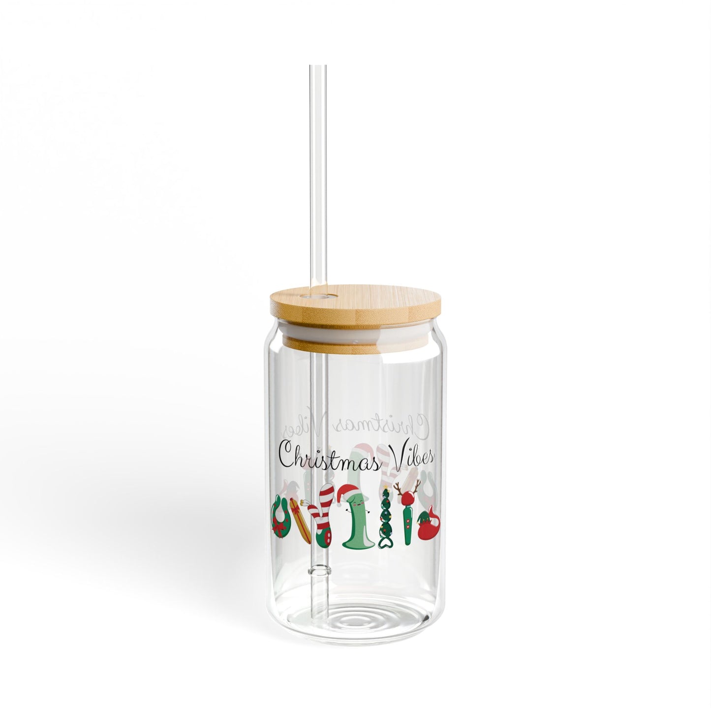 Christmas Vibes Sipper Glass, 16oz