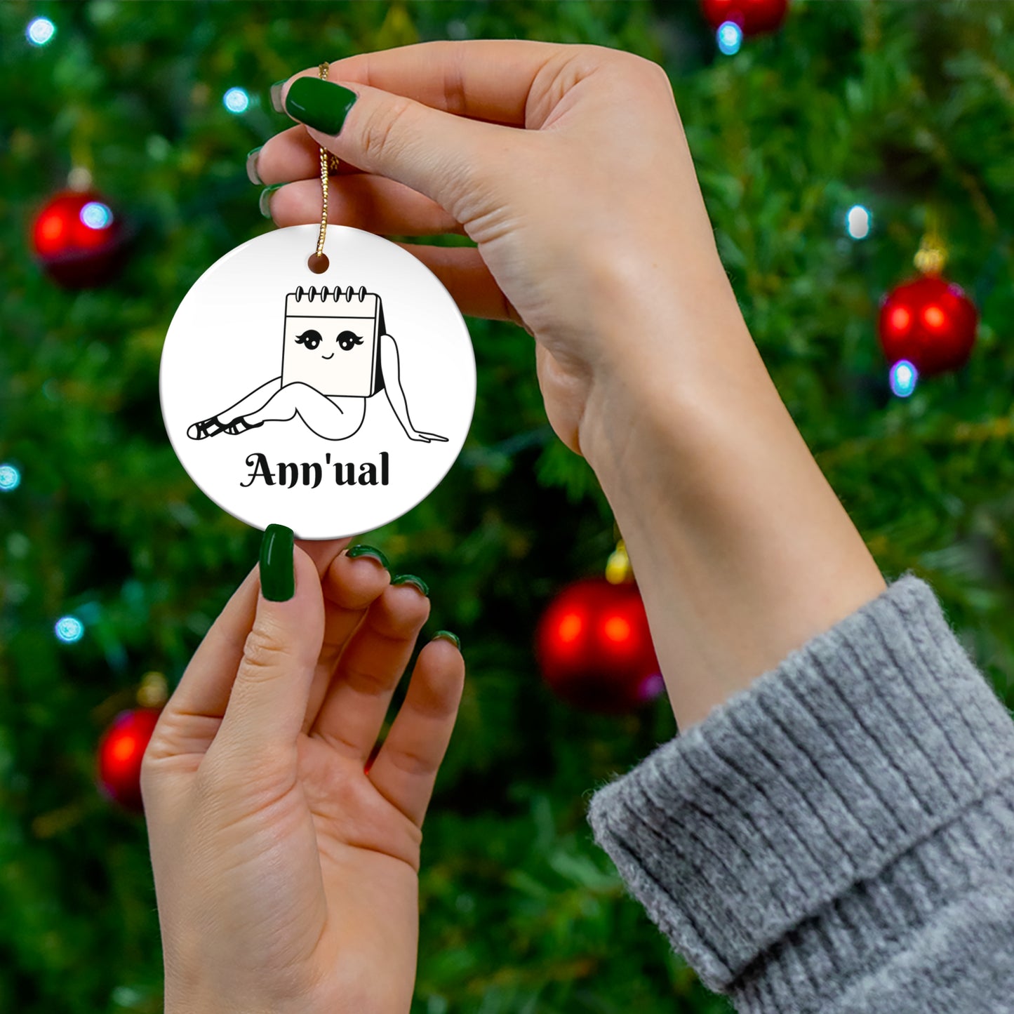 Ann'ual Ceramic Ornament (white)