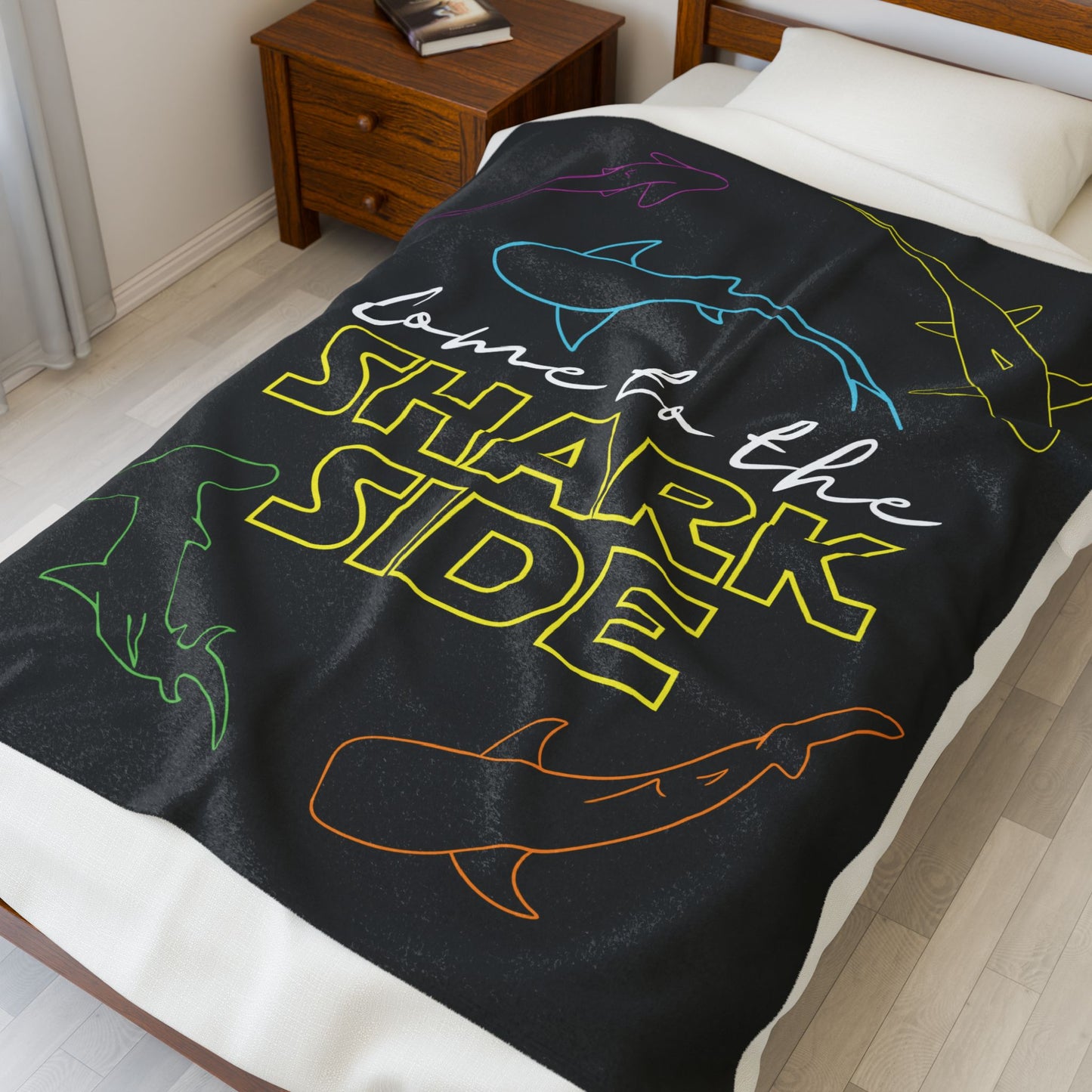 Come to the Shark Side Velveteen Plush Blanket