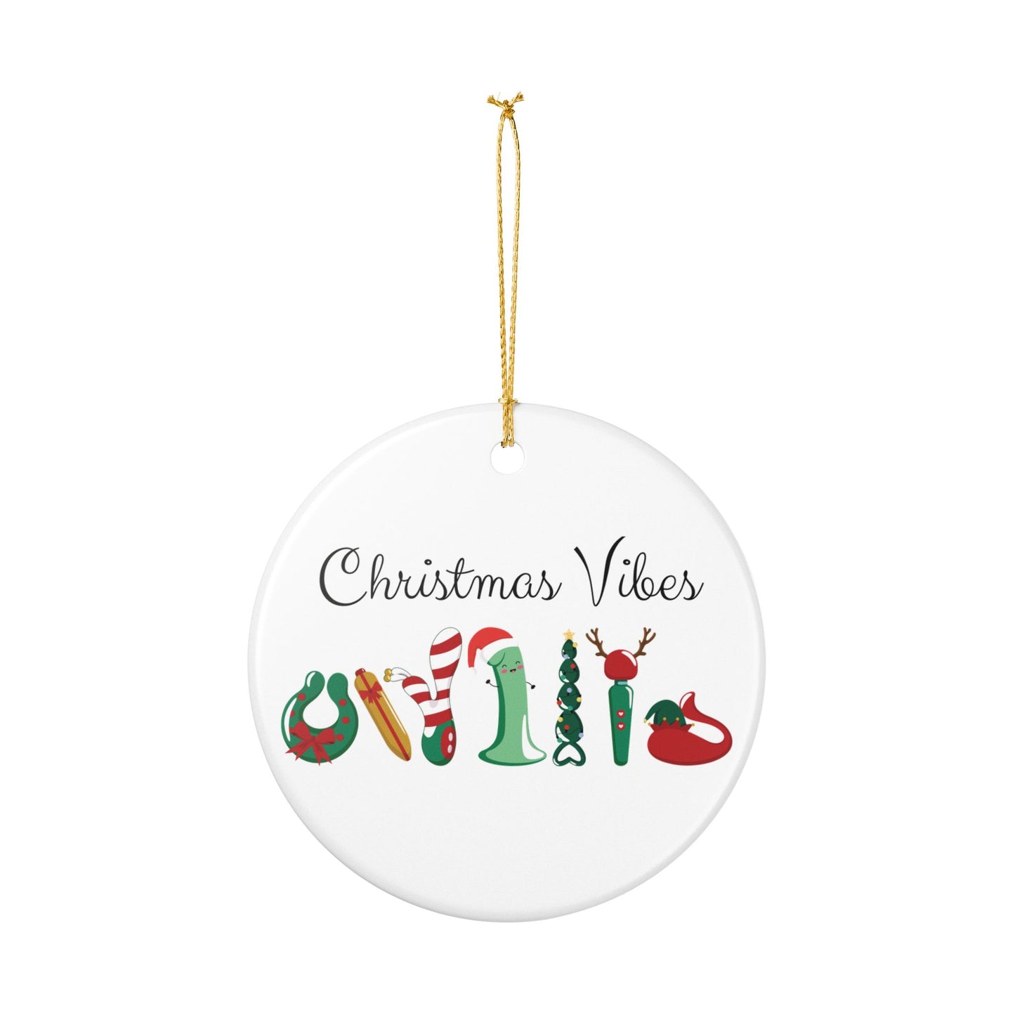 Christmas Vibes Ceramic Ornament