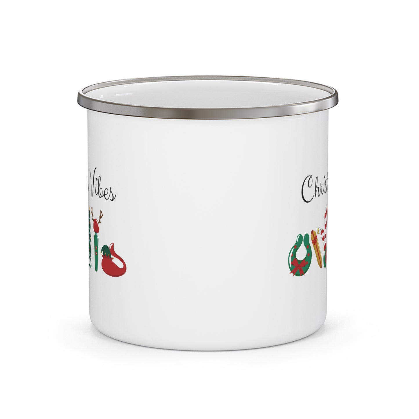 Christmas Vibes Enamel Camping Mug