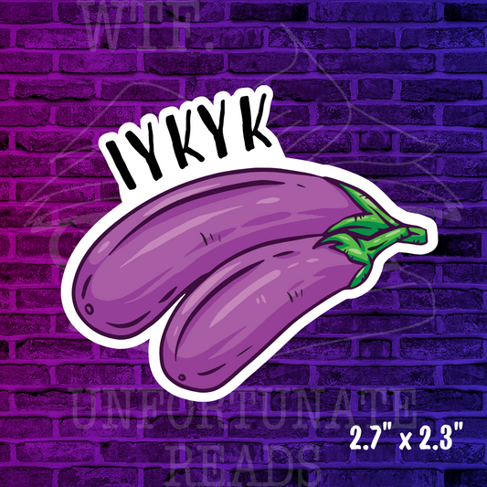 Double Eggplant IYKYK Sticker