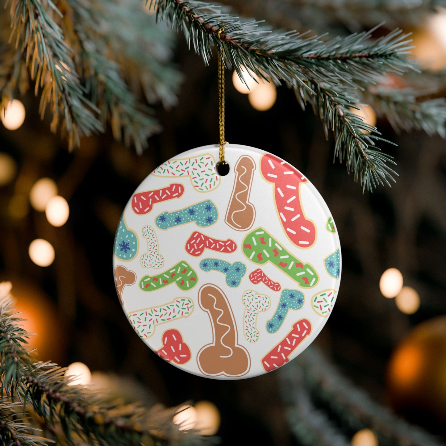 Dickmas Cookies Ceramic Ornament